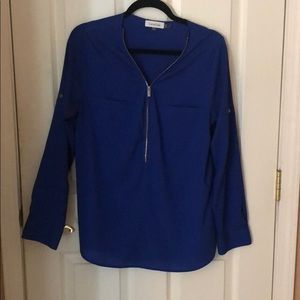 Cobalt Blue Long Sleeve Blouse